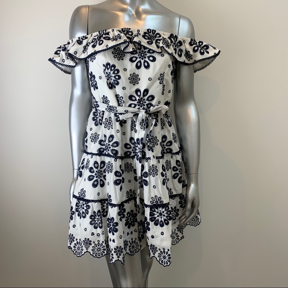 EVERNEW Ruffled Eyelet Dress